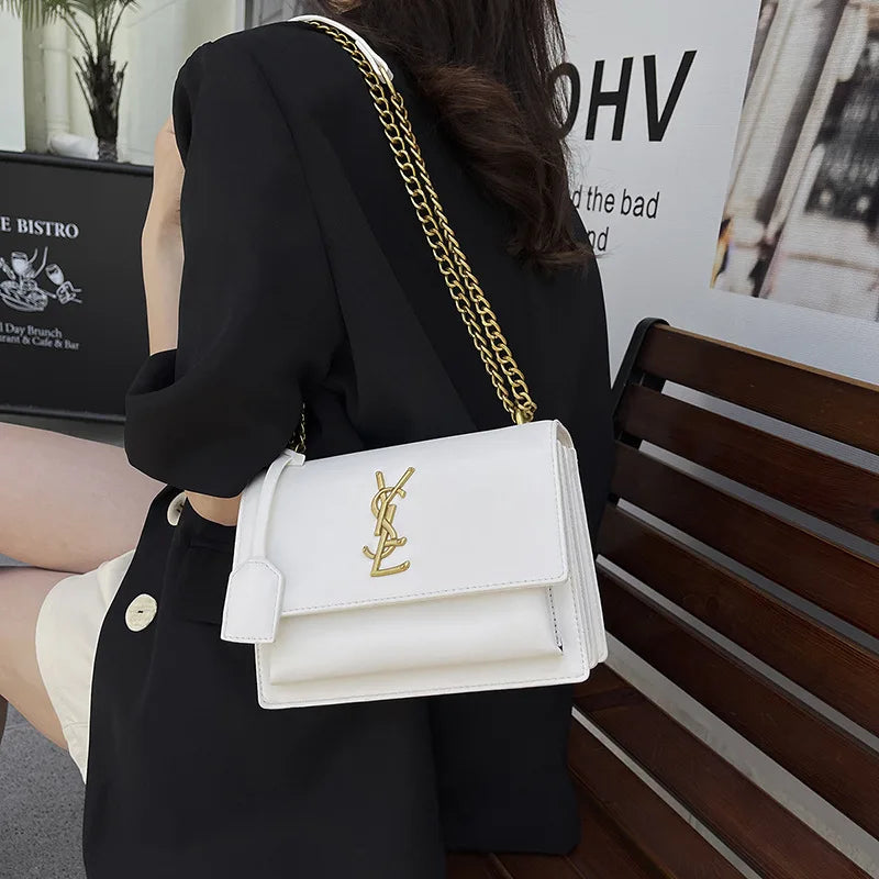 2026 new women's shoulder bag, large capacity, simple temperament, solid color handbag, high-end women's crossbody bag