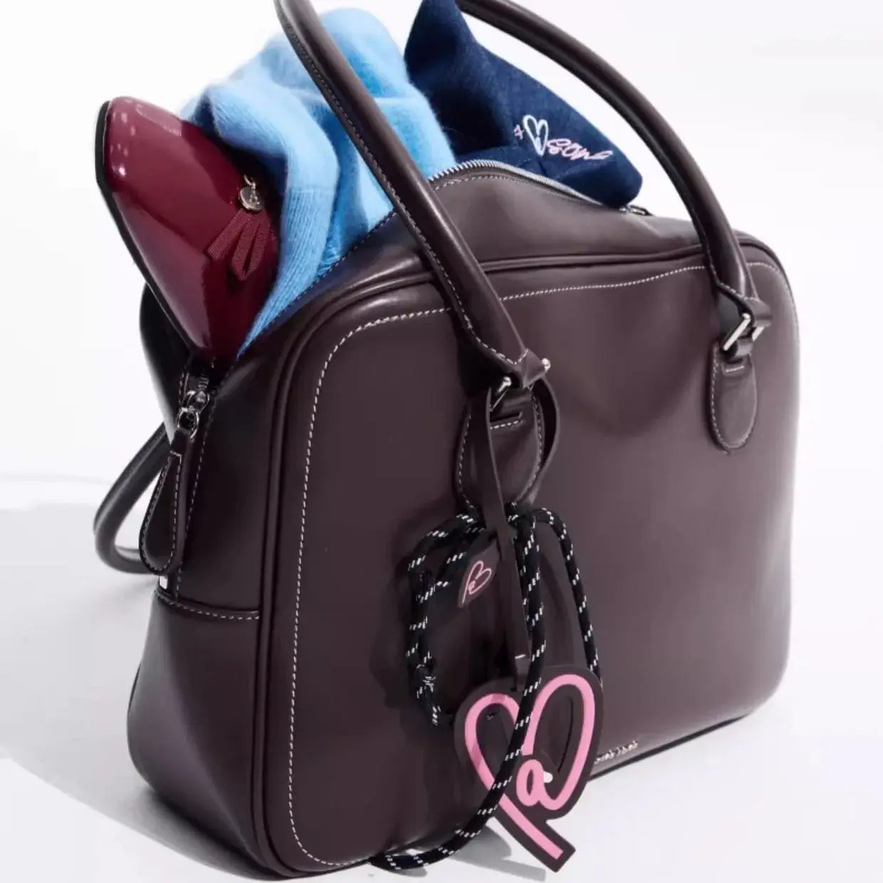 Toast Bag Large Capacity Tote Bag Handbag Shoulder Bag Crossbody Bag Heart-Shaped Soft