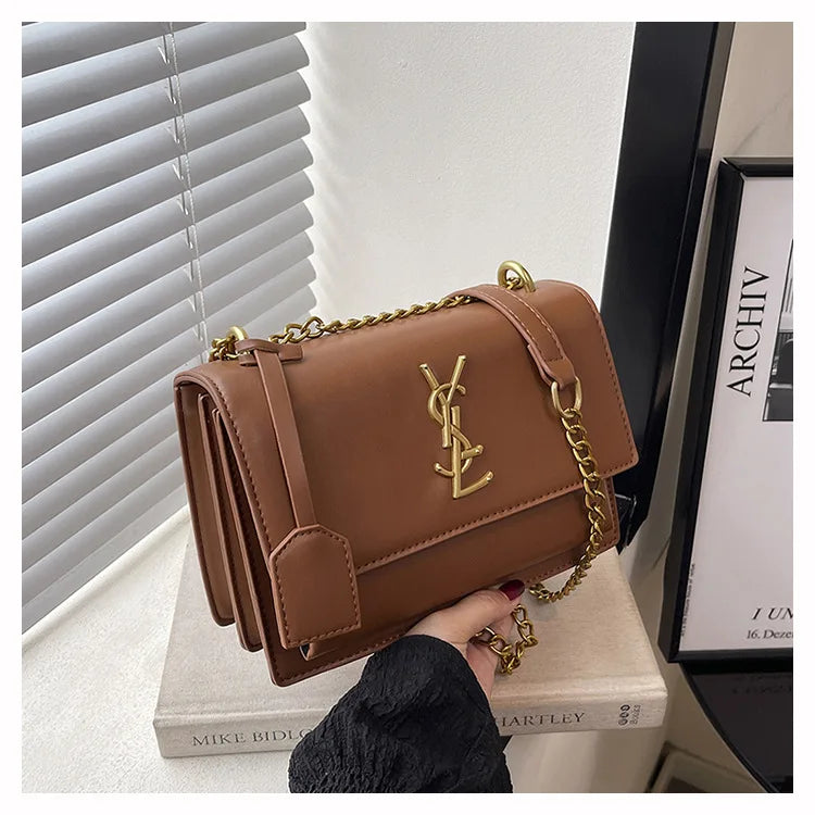 2026 new women's shoulder bag, large capacity, simple temperament, solid color handbag, high-end women's crossbody bag