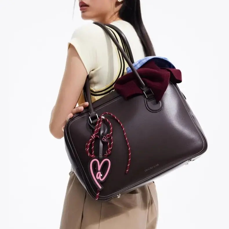 Toast Bag Large Capacity Tote Bag Handbag Shoulder Bag Crossbody Bag Heart-Shaped Soft