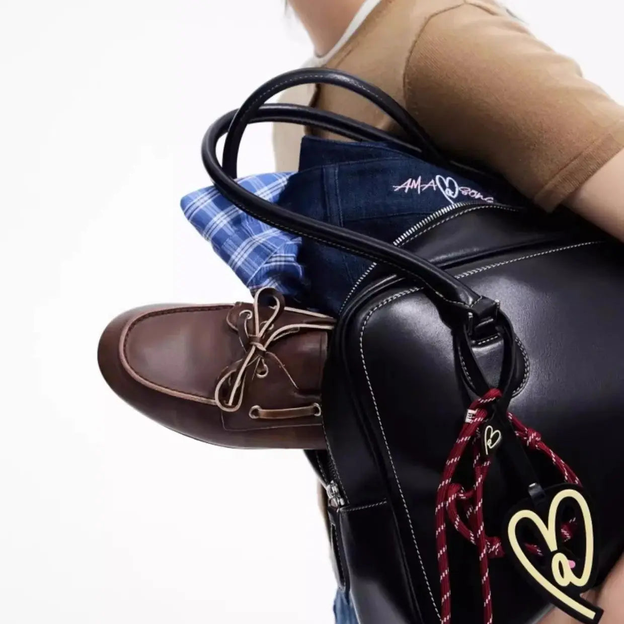 Toast Bag Large Capacity Tote Bag Handbag Shoulder Bag Crossbody Bag Heart-Shaped Soft